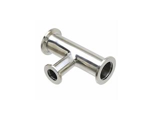 UYCUODLUY 304 Stainless Steel Vacuum Pipe Tri Clamp Reducer Tee Unequal Tee Ferrule Pipe Connector 3 Ways Tee Pipe Branch (Color : Silver, Size : KF50 to KF25)