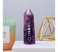 UYCUODLUY 7-8cm Amethyst Point Tower Phase of The Moon Symbol Crystal Wand Rose Quartz Eclipse Column Home Dec Ornaments (Color : Amethyst)