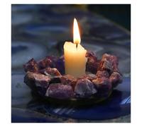 UYCUODLUY Amethyst Cluster Tea Light Candle Holder Brazilian Home Decor, Crystal Tabletop, Housewarming Gift,No Included