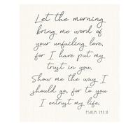 UYCUODLUY Christian Gift: Psalm 143:8 “Let the Morning Bring Me Word” on Canvas, Framed Scripture Art for Prayer Corner, Kitchen, or as House Blessing(Unframed,08x12inch(20x30cm))