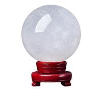 UYCUODLUY Crystal Ball White Clear Quartz Gemstone with Stand Home Decor Prosperous Love Invite Wealth Wishing,70mm