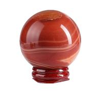 UYCUODLUY Crystals Sphere with Stand,Round Red Agate Crystal Ball, Decorative, Witchcraft Home Decor,6.5~7cm