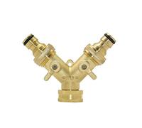 UYCUODLUY Drip Irrigation Fittings Garden Hose Connection Accessories Brass 3/4" Threaded Y Irrigation Valve Manifold 5/8" Copper 2-Way Garden Faucet Quick Connector 1 Set