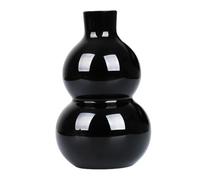 UYCUODLUY Feng Shui Obsidian Gourd Statue Ornaments Black Scrying Round Chinese Wealth Figurine Desktop Collectible Decoration,18cm