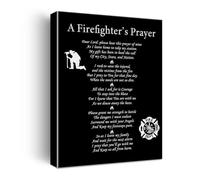 UYCUODLUY Firefighter's Prayer on Canvas, Inspirational Wall-Art for Fire Department, Meaningful Retirement Gift and Graduation Present(Framed,08x12inch(20x30cm))