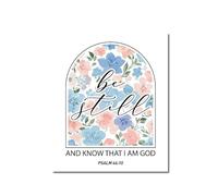 UYCUODLUY Floral Scripture Wall Art, “Be Still and Know That I Am God” Psalm 46 Print, Christian Bedroom, Living Room Decor(Unframed,08x12inch(20x30cm))