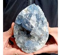 UYCUODLUY Irregular Blue Celestite Raw Stone, Crystal And Rough Gemstone for Fountain Home Garden Decor,900~1000g