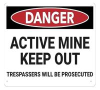 UYCUODLUY Keep Out Active Mine Hazard Warning Aluminum Sign 12x8 Inch