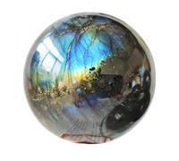 UYCUODLUY Labradorite Crystal Ball for Magic, Blue Flash Gemstone Sphere Desktop Ornament,Home Office Decor,Fortune Teller,Family Decorative,3~3.5cm