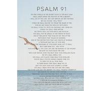 UYCUODLUY Modern Christian Calligraphy: Psalm 91 - I Abide Under the Shadow of the Almighty - Minimalist Faith Wall Decor for Millennial Believers(Unframed,16x24inch(40x60cm))
