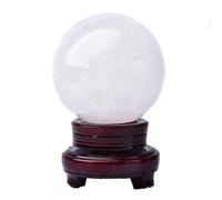 UYCUODLUY Quartz Crystal White Calcite Sphere Gemstone Ball Sculpture Figurine with Stand,70mm