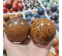 UYCUODLUY Quarzo giada dorata Cristalli e pietre naturali SferaDecorare sfere Collezione Gioielli Diaspro Goldline (Size : 60-70mm)