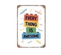 UYCUODLUY Retro Brick Construction Metal Sign Everything Great Inspirational Saying for Gamer Studio Teen Bedroom Living Room Kitchen Shelf Art 8 X 12 inch