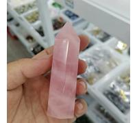 UYCUODLUY Rose Quartz Crystal DOT Column Hand Polished Hexagonal Obelisk Interior Decoration Home Decor(61-70mm)