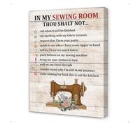 UYCUODLUY Sewing Room Wall Art Canvas - Vintage Sewing Machine & Thread Spool Print for Craft Room, Studio, or Home Office Decor(Framed,12x18inch(30x45cm))