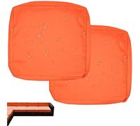 uyeoco 1/2/4-Pack Fodera Impermeabile per Divano con Cerniera, Coprisedile Rimovibili per Interni ed Esterni, per Patio, Mobili in Rattan e Cuscini da Giardino(Orange,55x45x10cm(2pc))