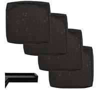 uyeoco 1/2/4-Pack Fodera Impermeabile per Divano con Cerniera, Coprisedile Rimovibili per Interni ed Esterni, per Patio, Mobili in Rattan e Cuscini da Giardino(Black,65x65x10cm(4pc))
