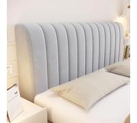 uyeoco 180/150 Copri Testiera Letto Imbottita、Copri Testata Letto Una Piazza E Mezza、Copritestata Elasticizzata per Letto、Copertura Testata Letto Matrimoniale(Light Grey,160cm(63inch))