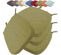 uyeoco 4 Pezzi Cuscino per Sedia da Pranzo Con Lacci, Rimovibile e Facile da Pulire con cerniera - Forma Trapezoidale - Morbido e Resistente Per Cucina, Sala da Pranzo, Ufficio(Color 7,40X38X33X3cm)