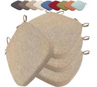 uyeoco 4 Pezzi Cuscino per Sedia da Pranzo Con Lacci, Rimovibile e Facile da Pulire con cerniera - Forma Trapezoidale - Morbido e Resistente Per Cucina, Sala da Pranzo, Ufficio(Color 3,43X40X35X5cm)