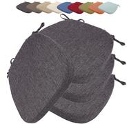 uyeoco 4 Pezzi Cuscino per Sedia da Pranzo Con Lacci, Rimovibile e Facile da Pulire con cerniera - Forma Trapezoidale - Morbido e Resistente Per Cucina, Sala da Pranzo, Ufficio(Color 1,40X38X33X3cm)