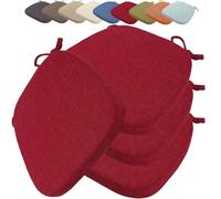 uyeoco 4 Pezzi Cuscino per Sedia da Pranzo Con Lacci, Rimovibile e Facile da Pulire con cerniera - Forma Trapezoidale - Morbido e Resistente Per Cucina, Sala da Pranzo, Ufficio(Color 6,40X38X33X3cm)