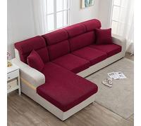 uyeoco Copri Divano con Penisola Copriseduta per Divano Elasticizzato Universale,Fodera,Coprisedile per Divano Fodere per Cuscini per Divani, 1 2 3 4 Posti, Protezione Cuscino del Divano