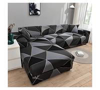 uyeoco Copridivano Elasticizzato Fodera per Divano con Penisola Destra/Sinistra per 1/2/3/4 Posti Copertura Divano, Sofa Mobili Protettore Copertura (Color : F, Size : 3 posti (190-230cm))