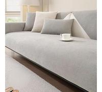 uyeoco Copridivano Vintage Morbido E Antiscivolo In peluche di mais Intrecciato per Divano 1/2/3/4 Posti Copriseduta Divano Componibile A Forma di U O A Forma di L(grigio chiaro,90x180cm)