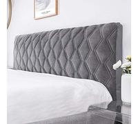 uyeoco Copritestiera Letto Copertura/Copri Testata Letto Matrimoniale/Singolo Imbottito Elegante Fodera Elastica Protezione, Coprire Antipolvere in Cotone Cover (Color : Grey, Size : 130cm(51"))