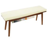 uyeoco Cuscini Imbottiti per Panche da Esterno/Interno - Lampade Antiscivolo con Fibbia - 120x40, 100x40, 80x40 - Cuscino per Panchina per Giardino, Sagre, Birrerie e Cucina(Cream color,140x35x5cm)