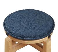 uyeoco Cuscino Sgabello Rotondo 28/30/33/35/40/45/50cm Tessuto Teddy Cuscino di Sedile Antiscivolo con Fibbie Elastiche for Cucina/Esterno/Ufficio/Giardino/Case(Dark blue,Diameter:33cm)