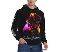 UYETSGDFG Michael King Jackson - Felpa con cappuccio da uomo, iconica grafica pop star, stile casual, streetwear per fan e amanti della musica, idea regalo, In-2, XXL