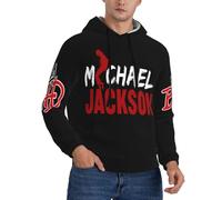 UYETSGDFG Michael King Jackson - Felpa con cappuccio da uomo, iconica grafica pop star, stile casual, streetwear per fan e amanti della musica, idea regalo, In-8, M