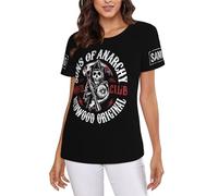 UYETSGDFG Sons%of The an*Archy - Maglietta da donna a maniche corte, classica con stampa SOA Motorcycle Club, serie TV americana, periferica per tutti i giorni, Soa-5, M
