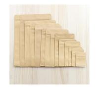 UYFRD 100 pz/lotto di carta kraft marrone con cerniera sacchetti regalo in foglio di alluminio sacchetti per imballaggio alimentare sacchetti per caramelle caffè chiusura lampo (7 x 10 cm)