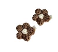 UYFRD 2 fermagli per capelli in corda di cotone intrecciato per ragazze a forma di fiore, fermagli per capelli alla moda, accessori per capelli per bambini (marrone, 2 pezzi)
