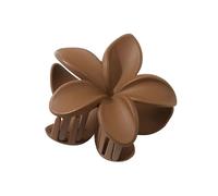 UYFRD 3 forcine per capelli, belle e alla moda, grandi, 8 cm, con fiore di plumeria, 13 cm, quadrate, opache, accessori per capelli da donna (marrone scuro satinato)