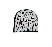 UYFRD Berretto a maglia uomo donna paragrafo qualità berretto beanie Y2k caldo moda cento prendere ins senso nicchia berretto freddo (nero bianco GRVTY)