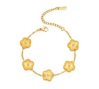 UYFRD Collana in acciaio inossidabile Collana da donna con petali a cinque lati Collane a doppia faccia per donna ciondolo fiore gioielli, One Size, Agata