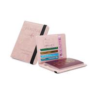 UYFRD Custodia per passaporto in pelle con fascia elastica da viaggio porta passaporto portafoglio uomo donna passaporti carta documento copertina, rosa, Taglia unica