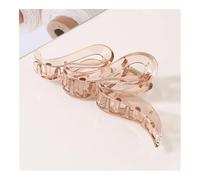 UYFRD Fermaglio per capelli alla moda, 13 cm, oversize, ondulati, satinati, opachi, trasparenti, brillanti, accessori per capelli per donne e ragazze, 4 pezzi (rosa-trasparente)