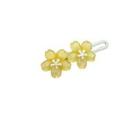 UYFRD Fermaglio per capelli con fiori di ciliegio trasparente per bambina, con fermaglio in pizzo blu e rosa, fermaglio per capelli a forma di becco d'anatra (giallo)