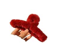 UYFRD Fermaglio per capelli da donna in finta pelliccia, elegante, in acrilico, forcina per capelli, accessorio per capelli da ragazza (rosso)