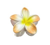 UYFRD Forcine per capelli da donna, 4 pezzi, 8 cm, grandi, perlescenti, sfumate, in acrilico, con fiore di plumeria, accessorio per capelli da donna (arancione chiaro)