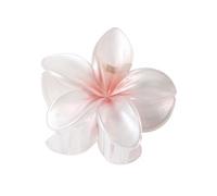 UYFRD Forcine per capelli da donna, 4 pezzi, 8 cm, grandi, perlescenti, sfumate, in acrilico, con fiore di plumeria, accessorio per capelli da donna (rosso chiaro)
