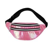 UYFRD Marsupio con ologramma Laser PU Beach Travel Banana Hip Bum Zip Marsupi da donna cintura per ragazze, Rosa scuro, Taglia unica
