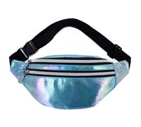 UYFRD Marsupio con ologramma Laser PU Beach Travel Banana Hip Bum Zip Marsupi da donna cintura per ragazze, Blu, Taglia unica