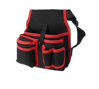 UYFRD Marsupio portatile per attrezzi da cintura regolabile in vita, multifunzione, per giardinaggio, idraulici, falegnameria (nero rosso)