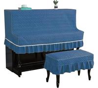 UYFRD Mezza copertura per pianoforte verticale, leggera, antipolvere, in morbido tessuto di alta qualità, protezione per pianoforte verticale con coprisedia (05, copertura per sedia doppia)